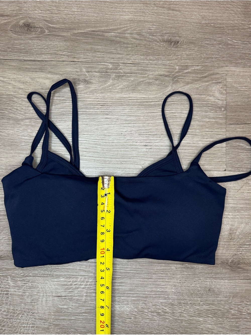 Navy Strappy Sports Bra Double Strap Activewear Athletic Yoga Gym Athleisure - Picture 6 of 6